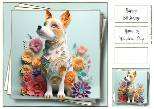 3D Faux Paper Art - Dog