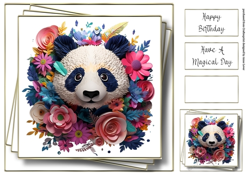 3D Faux Paper Art - Panda