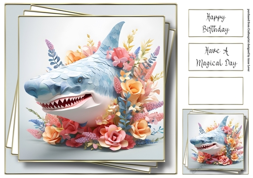 3D Faux Paper Art - Shark
