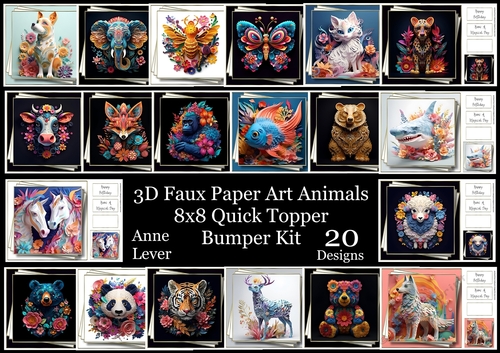 3D Faux Paper Art Animals Bumper Kit