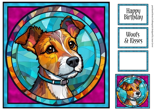 Stained Glass Dog Portrait - Jack Russell