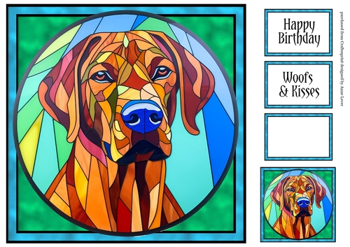Stained Glass Dog Portrait - Rhodesian Ridgeback