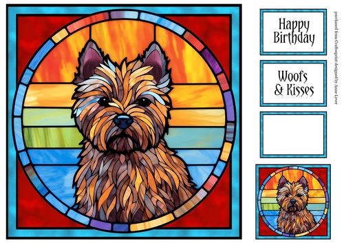 Stained Glass Dog Portrait - Yorkshire Terrier