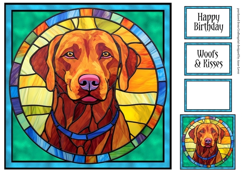 Stained Glass Dog Portrait - Chesapeake Bay Retriever