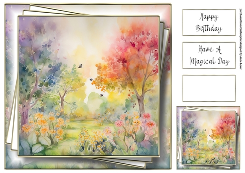 Beautiful Blended Watercolour Garden 1