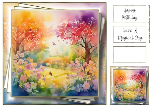 Beautiful Blended Watercolour Garden 3