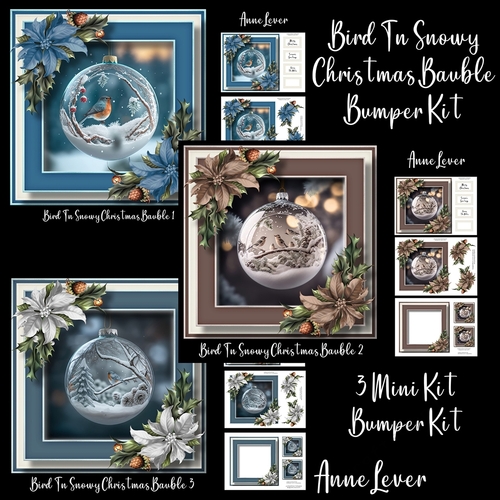 Bird In Snowy Christmas Bauble Bumper Kit