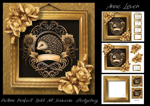 Picture Perfect - Gold Art Nouveau - Hedgehog