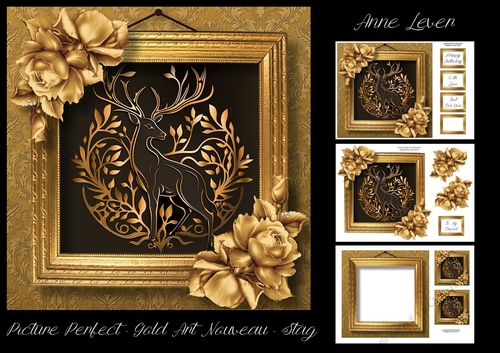 Picture Perfect - Gold Art Nouveau - Stag