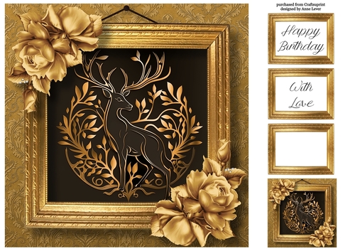 Picture Perfect - Gold Art Nouveau - Stag 8x8