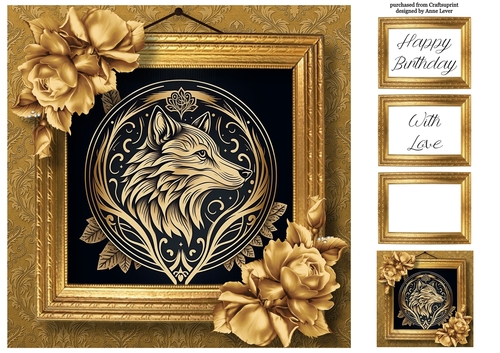 Picture Perfect - Gold Art Nouveau - Wolf 8x8