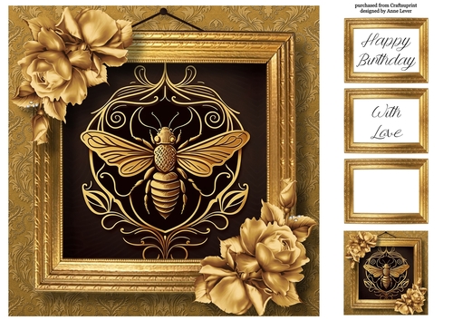 Picture Perfect - Gold Art Nouveau - Bee 8x8