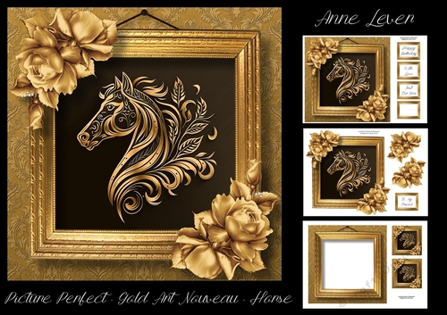Picture Perfect - Gold Art Nouveau - Horse