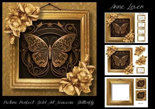 Picture Perfect - Gold Art Nouveau - Butterfly