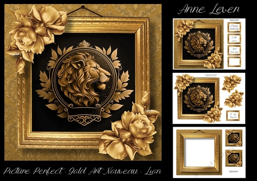 Picture Perfect - Gold Art Nouveau - Lion