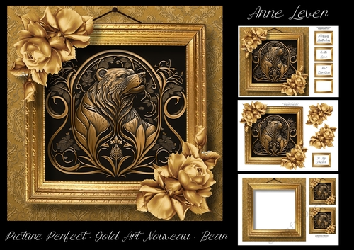 Picture Perfect - Gold Art Nouveau - Bear