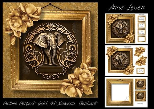 Picture Perfect - Gold Art Nouveau - Elephant