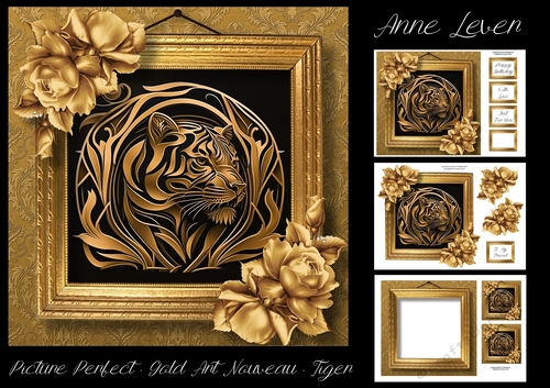 Picture Perfect - Gold Art Nouveau - Tiger