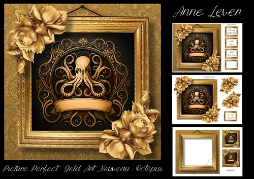Picture Perfect - Gold Art Nouveau - Octopus