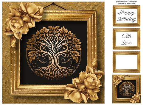 Picture Perfect - Gold Art Nouveau - Tree Of Life 8x8