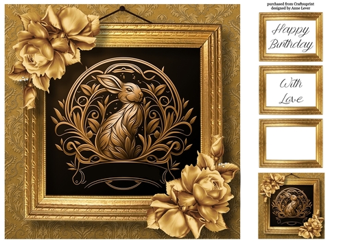 Picture Perfect - Gold Art Nouveau - Hare 8x8