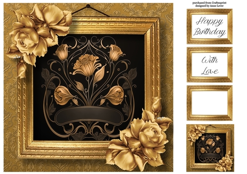 Picture Perfect - Gold Art Nouveau - Floral 8x8
