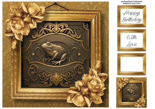 Picture Perfect - Gold Art Nouveau - Frog 8x8