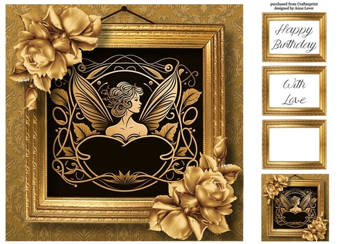 Picture Perfect - Gold Art Nouveau - Fairy 8x8