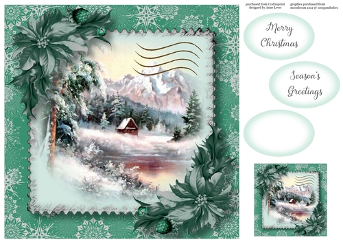 The Christmas Stamp - Winter Scene 3 8x8