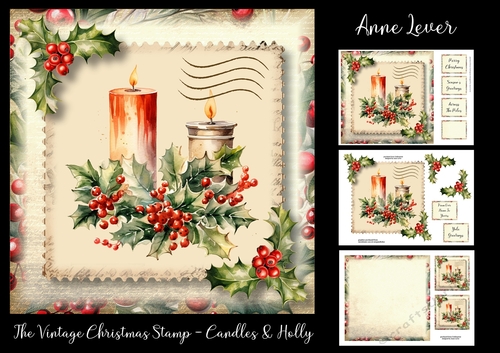 The Vintage Christmas Stamp - Candles & Holly