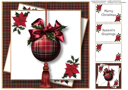 The Tartan Christmas Bauble 8x8