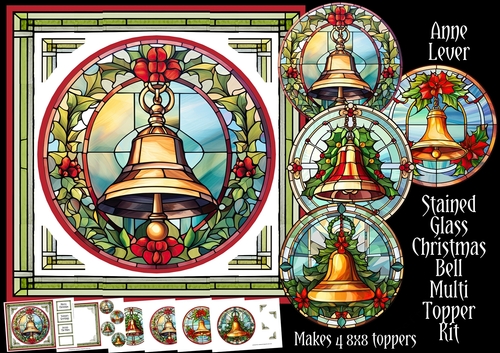Stained Glass Christmas Bell Multi Topper Kit