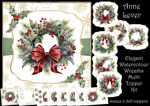 Elegant Watercolour Wreaths Multi Topper Kit