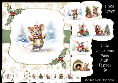 Cute Christmas Mice Multi Topper Kit