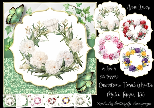 Carnations Floral Wreath Multi Topper Kit