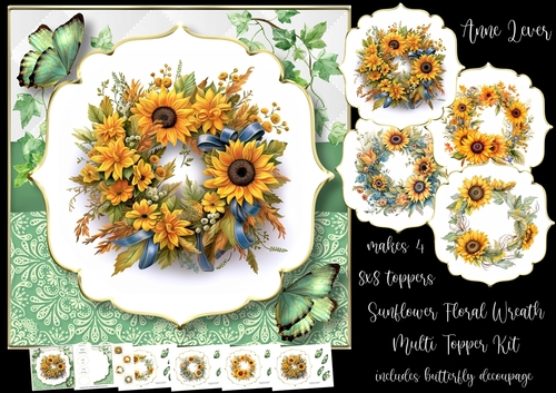Sunflower Floral Wreath Multi Topper Kit