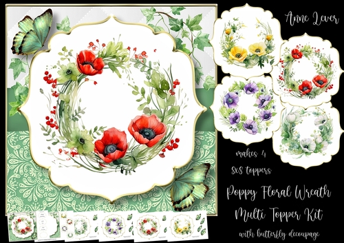 Poppy Floral Wreath Multi Topper Kit