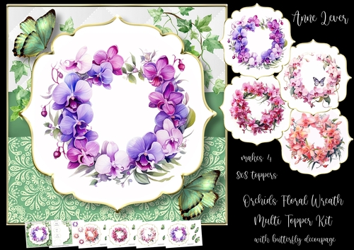 Orchids Floral Wreath Multi Topper Kit