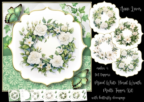 Mixed White Floral Wreath Multi Topper Kit