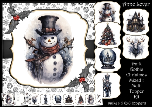 Dark Gothic Christmas Mixed 1 Multi Topper Kit