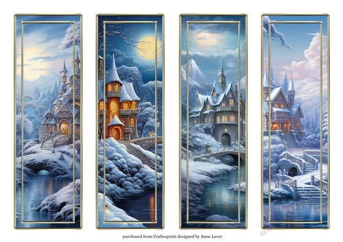 4 Winter Wonderland Houses Bookmarks