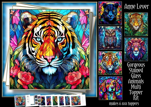 Gorgeous Stained Glass Animals Multi Topper Kit