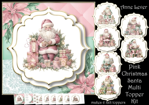 Pink Christmas Santa Multi Topper Kit