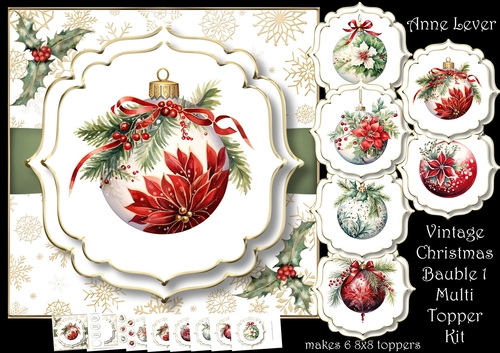 Vintage Christmas Bauble 1 Multi Topper Kit