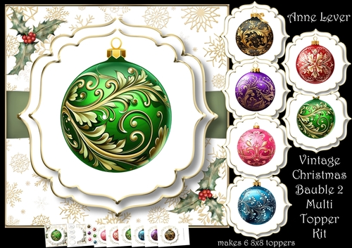 Vintage Christmas Bauble 2 Multi Topper Kit