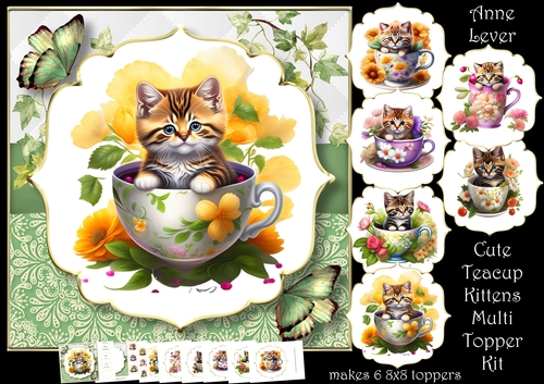 Cute Teacup Kittens Multi Topper Kit