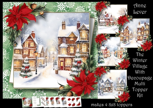 The Winter Village With Decoupage Multi Topper Kit