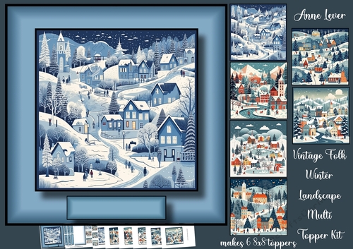 Vintage Folk Winter Landscape Multi Topper Kit