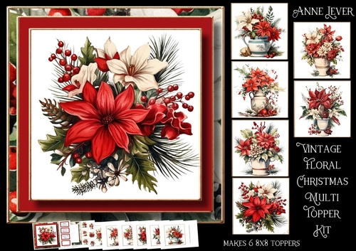 Vintage Floral Christmas Multi Topper Kit