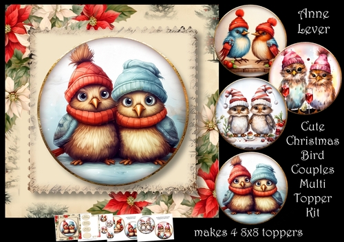 Cute Christmas Bird Couples Multi Topper Kit